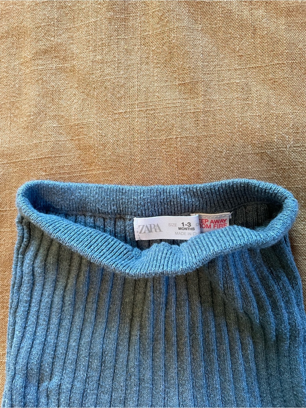 Zara Blue Ribbed Baby Pants